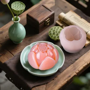 Silicone lotus flower mold for baking pastries, mung bean cake, and traditional wagashi.