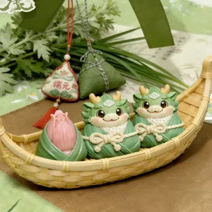 Dragon Boat Zongzi Mousse Silicone Mold Cartoon Panda Lotus Pastry Chocolate Ice Cream Baking Mold DIY Kitchen Tool