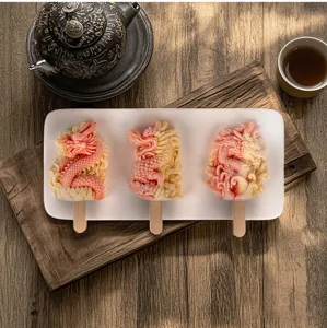 Exquisite dragon ice cream silicone mold detail view, traditional Chinese cultural dessert.