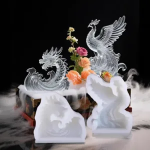 Dragon Phoenix Ice Sculpture Silicone Mold DIY Sashimi Cold Platter Tray Decoration