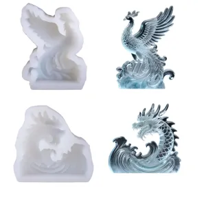 Dragon Phoenix Silicone Molds DIY Ice Sculpture Sashimi Cold Plate Catering Display Decor