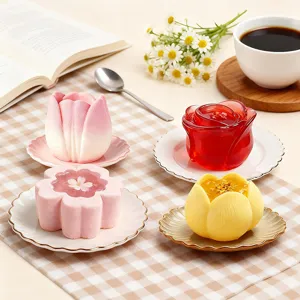 Molde de Silicona con Diseño de Capullo DIY Gelatina Mousse Pastel Molde para Hornear Tulipán Flor de Cerezo Rosa Chocolate