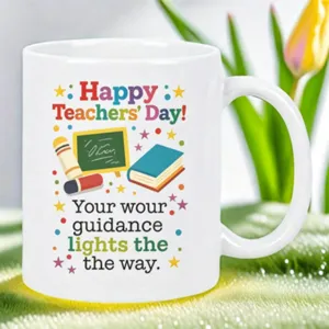 Mug in Bone China per la Festa degli Insegnanti Your Guidance Lights The Way Tazza da Caffè in Ceramica con Confezione Regalo Cartone Animato