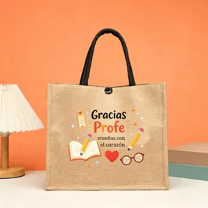 Spanisch Lehrer Geschenk Jute Tasche, süße Cartoon Illustration Handtasche, Jutetasche, Tragetasche.