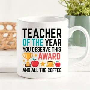Tazza da caffè in ceramica bianca con citazioni stimolanti per insegnanti, regalo ideale.