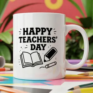 Tasse à café en céramique blanche avec impression de fête, tasse à eau de bureau.