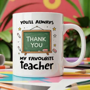 Teacher appreciation ceramic coffee mug with cute blackboard design for daily use and gifts