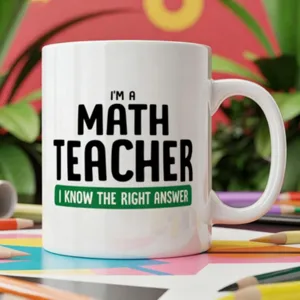 Keramiki koupa kafe gia daskalo mathematikon me asteio minima kai doro gia to grafeio