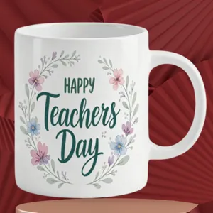 Tazza da caffè in ceramica bianca con design floreale per regalo festa degli insegnanti