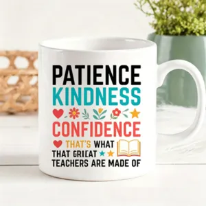 Moderna Tazza da Caffè in Porcellana d'Ossa Con Slogan Inspiratori per Insegnanti Testo a Contrasto di Colore Tazza da Tè Cilindrica Regalo per Insegnanti Ufficio Bianco