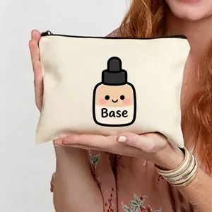 Sac de maquillage en toile trousse cosmetique mignonne dessin anime voyage rangement