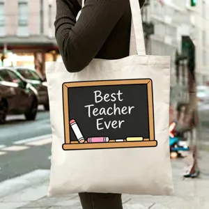 Sac cabas en toile pour professeur grande capacite minimaliste polyvalent sac shopping.