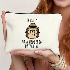Fashion Polyester Clutch Bag Printed Cartoon Animal Cosmetic Bag Portable Travel Makeup Pouch Small Square Wristlet For Women Gift