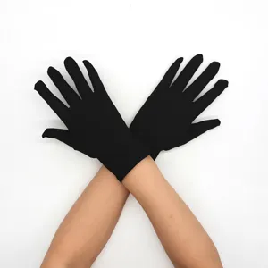 Women short black milk silk stretch gloves thin stage performance cycling sun protection