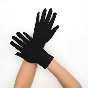 Women short black stretch gloves milk silk thin sun protection cycling performance items