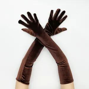 Long velvet gloves for women vintage opera gloves winter evening party costume accessory