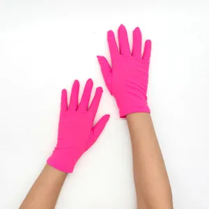 Women short stretch milk silk gloves bright pink cycling sun protection performance