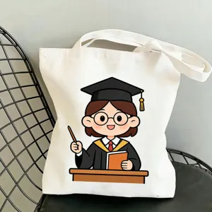 Stofftasche Lehrerin Canvas Shopper grosse Kapazitat Schultertasche minimalistisches Design