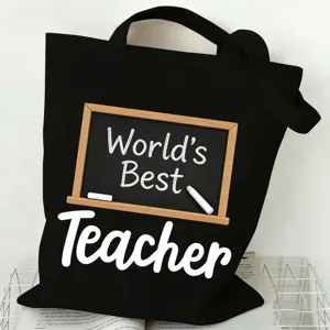 Schwarze Canvas Tragetasche Lehrer Geschenk große Kapazität Umhängetasche für den Alltag.
