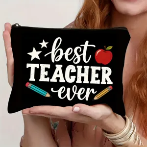Lehrer Kosmetiktasche mit niedlichem Apfel und Stift Motiv für tägliche Aufbewahrung.