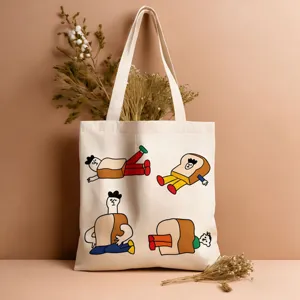 Niedlicher lustiger Toast Cartoon Druck Leinwand Tragetasche, Alltagstasche fur Damen und Herren.