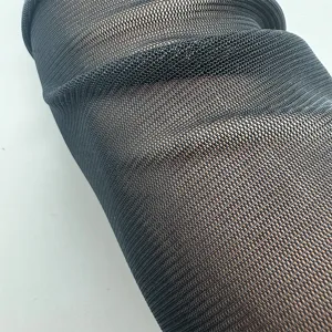 Detailed view of black ice silk mesh sunscreen gloves fabric, breathable texture close-up.