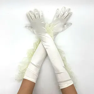 1920s vintage long satin gloves for women wedding party dress evening opera costume accessories