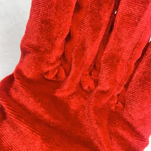 Red velvet gloves long winter retro 1920s evening party stage performance costume accessories