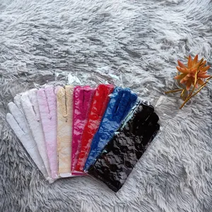 Stretchy lace gloves for women summer sun protection floral lace gloves performance wear