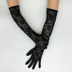 Women's Long Lace Gloves UV Protection Sun Protection Floral Mesh Full Finger Gloves Fashion Accessories For Outdoor Driving