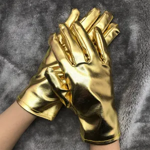 Sexy Patent Leather Adult Stage Performance Cosplay Gloves Reflective Thin Glossy Party Gloves Unisex Accessories