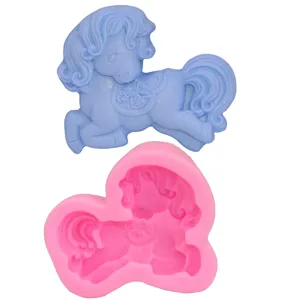 Cartoon Horse Silicone Mold Cake Decorating Fondant Baking Tool DIY Handmade Candle Soap Ice Cube Tray Pony Shape Bakeware