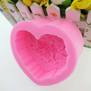 Rosa Herz Silikonform fur DIY Seife Schokolade Kuchen Backen und Harz Handwerk Projekt