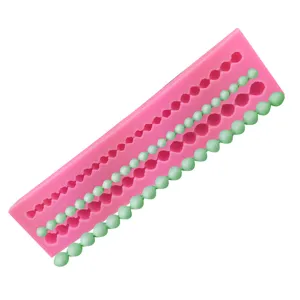 Stampo in Silicone per Torte Fondenti con Bordo a Perla e Gemma Decorazione del Bordo in Crema di Cioccolato Strumento Fai da Te