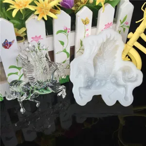 Silicone mold for DIY crystal epoxy resin casting, cute Pegasus winged horse shape craft tool.