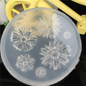 Mini molde de silicona transparente margarita para joyería DIY funda de teléfono arcilla arte.