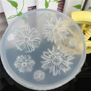 Molde de silicona transparente mini margarita flor hecho a mano DIY arcilla cerámica blanda