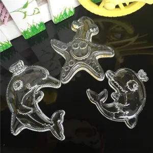 Silicone Mirror DIY Crystal Epoxy Resin Mold Starfish Dolphin Cartoon Ocean Series Molds For Craft Jewelry Pendant Making