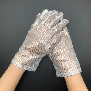 Erwachsene Bühne Leistung Mode Dünn Pailletten Reflektierende Handschuhe Party Club Kleidung Kostüm Handschuh Zubehör