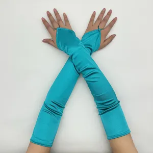 Lange satijnen handschoenen zonder vingers opera lengte voor feest bruid dames mode