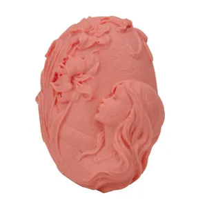 Rosa Silikonform mit Madchen und Blumen fur Fondant Kuchenbacken und Handseife.