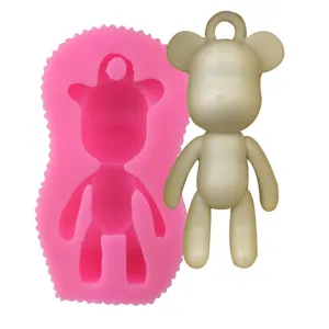 Cute Bear Silicone Mold For Cake Soap Gypsum Salt Carving DIY Craft Baking Tool Resilient Reusable Chocolate Fondant Kitchen Mold