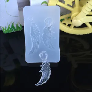 Mirror Surface Mini Angel Wings Stud Earrings Silicone Mold For UV AB Epoxy Resin Casting DIY Craft Jewelry Making Accessory Tool