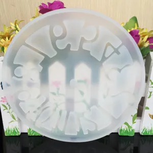 Round silicone clock mold for DIY epoxy resin crystal casting craft making tool item.