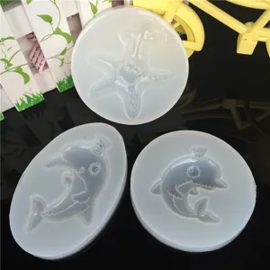 Silicone epoxy resin molds featuring cute marine styles like starfish and dolphin princess.