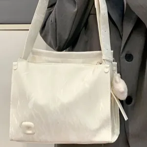 Women Fashion Large Capacity Tote Bag PU Leather Casual Commuter Shoulder Underarm Bag Simple Daily Handbag