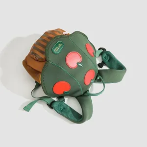 Süßer Pilz-Kleinkinderrucksack mit sicheren Gurten und buntem Design für den Outdoor-Einsatz.