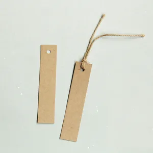 Vintage Kraft Paper Blank Tags Long Strip Hanging Gift Labels With Jute Twine For Clothing DIY Bookmarks Message Message Cards