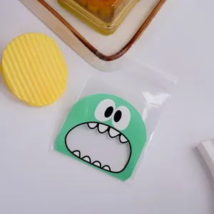 Cute little monster self-adhesive plastic bag for cookies candy gift and jewelry packaging 100pcs