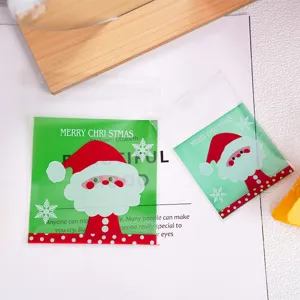 Grüne Weihnachtsmann Bonbontüten selbstklebende Geschenkverpackung Plätzchentüten